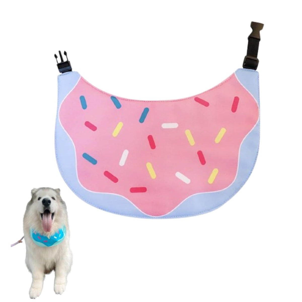 Cute Dog Bandana Cartoon Donuts Pet Dog Bib Neckerchief Cat Bandana Waterproof Pet Bib for Medium to Large Dogs Adjustable Pet Bandana Golden Retriever Alaskan Samoyed
