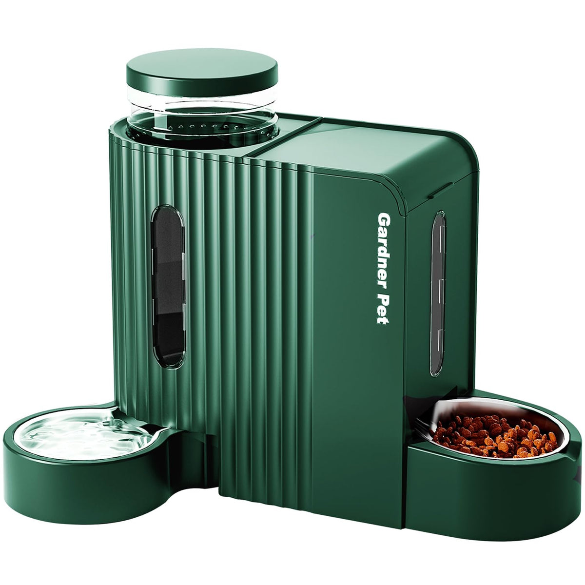 Gravity Automatic Cat Feeder, Water & Food Dispenser Set, Stainless Bowls
