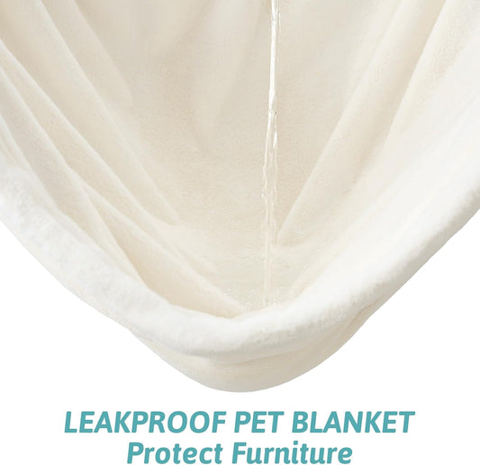 COZY KISS Waterproof Pet Blanket for Large Dog & Cat, 30x40 inch Cream