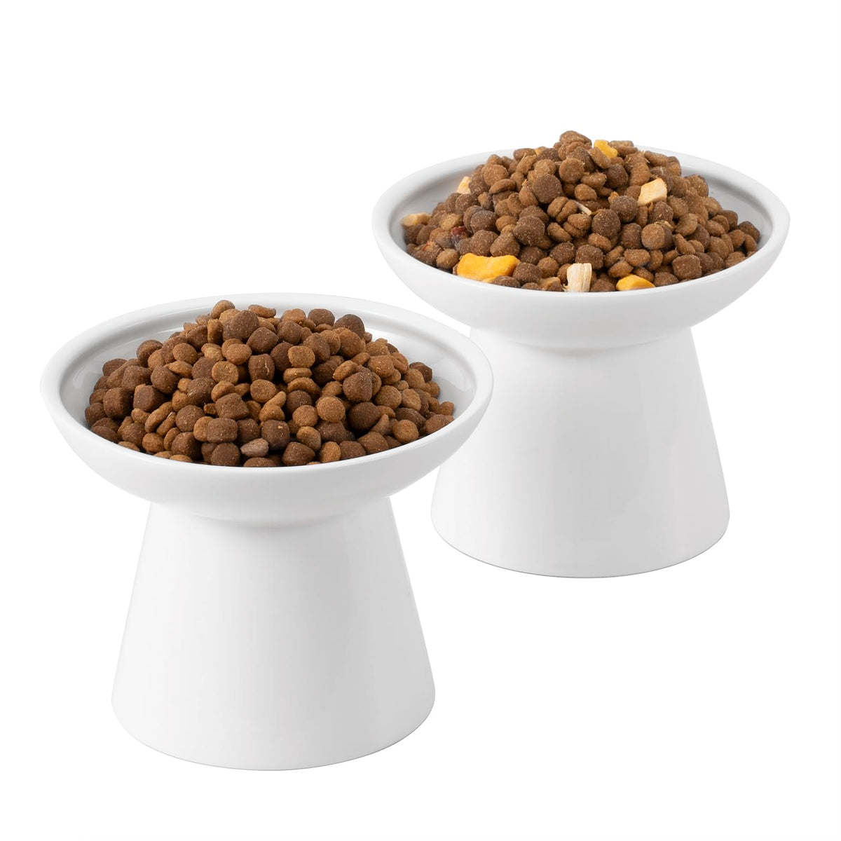 CEEFU 2-Pack Elevated Ceramic Cat Bowls Extra Wide for Food & Water