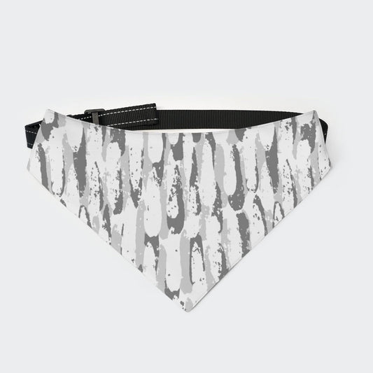 Gray Brushstroke Abstract Print Dog Bib XX-Large