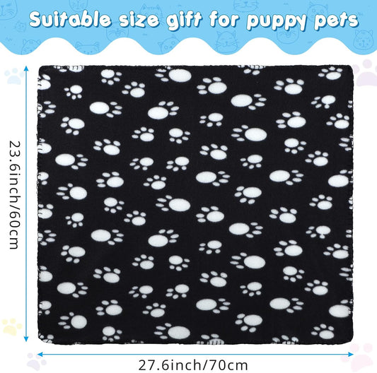 Eccliy 20 Pcs Puppy Blanket Fleece Pet Dog Throw, Paw, 28 x 24 Inch