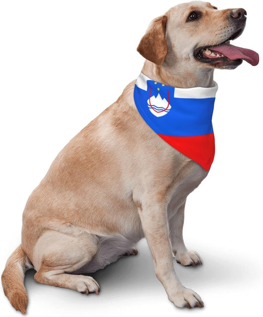 Flag of Slovenia Soft Breathable Pet Triangle Bib Dog Bandanas for Dogs Cats Fashion Feeding Dribble Bib Home Outdoors Pet Bandana Dog
