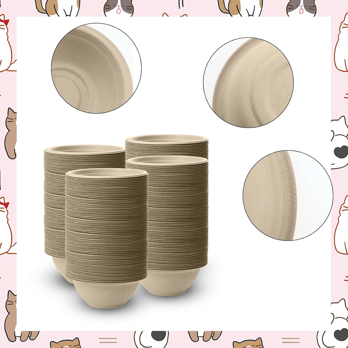 Disposable Pet Food Bowls, 200pcs Pet Disposable Feeding Bowls