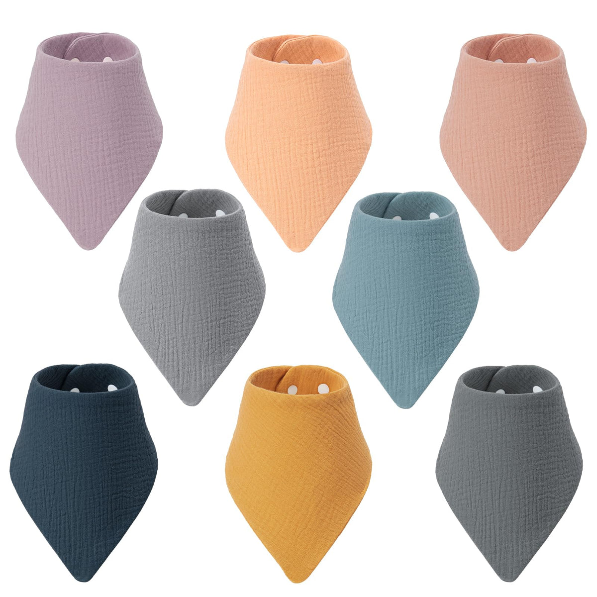 8-Pack Muslin Baby Bibs for Drooling and Teething