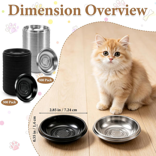 600 Pack Disposable Pet Feeding Bowls, Plastic Small Feeding Dish