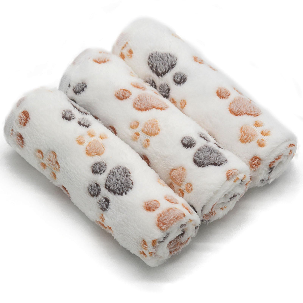 1 Pack 3 Puppy Blankets Super Soft Warm Sleep Mat Grey Cute Print Fluffy Fleece Pet Flannel Throw Dog Blankets for Small Dogs Cats,Star&Bone&Love-Medium(29"x20")