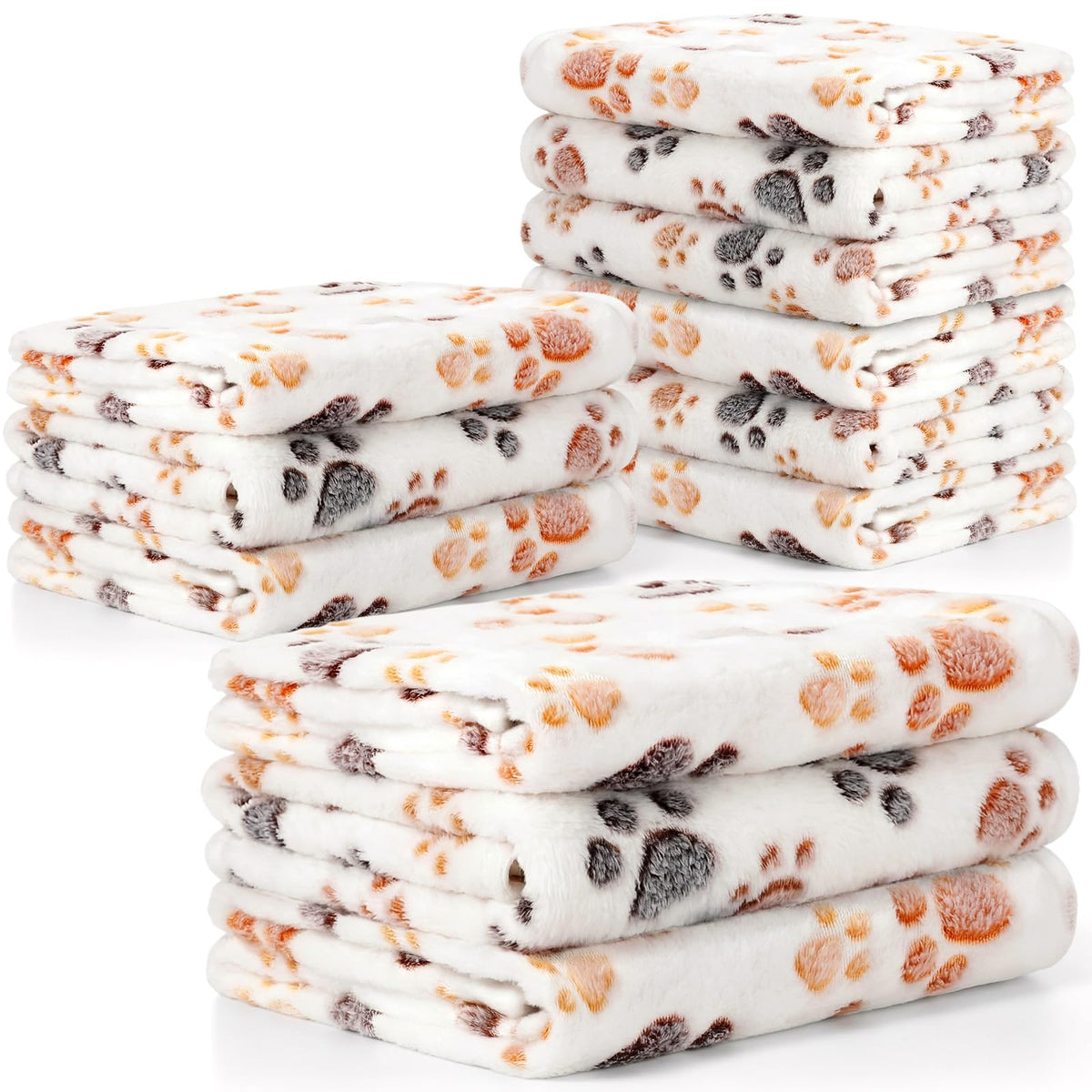 Tegeme 12 Pcs Puppy Blanket for Cat, 30 x 20 Inch White