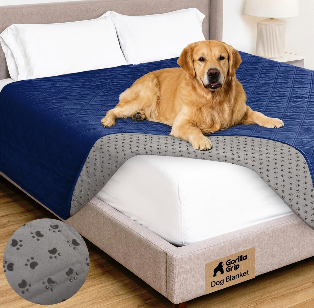GORILLA GRIP® Waterproof Dog Blanket, Couch Cover for Dogs, 82x102 Charcoal