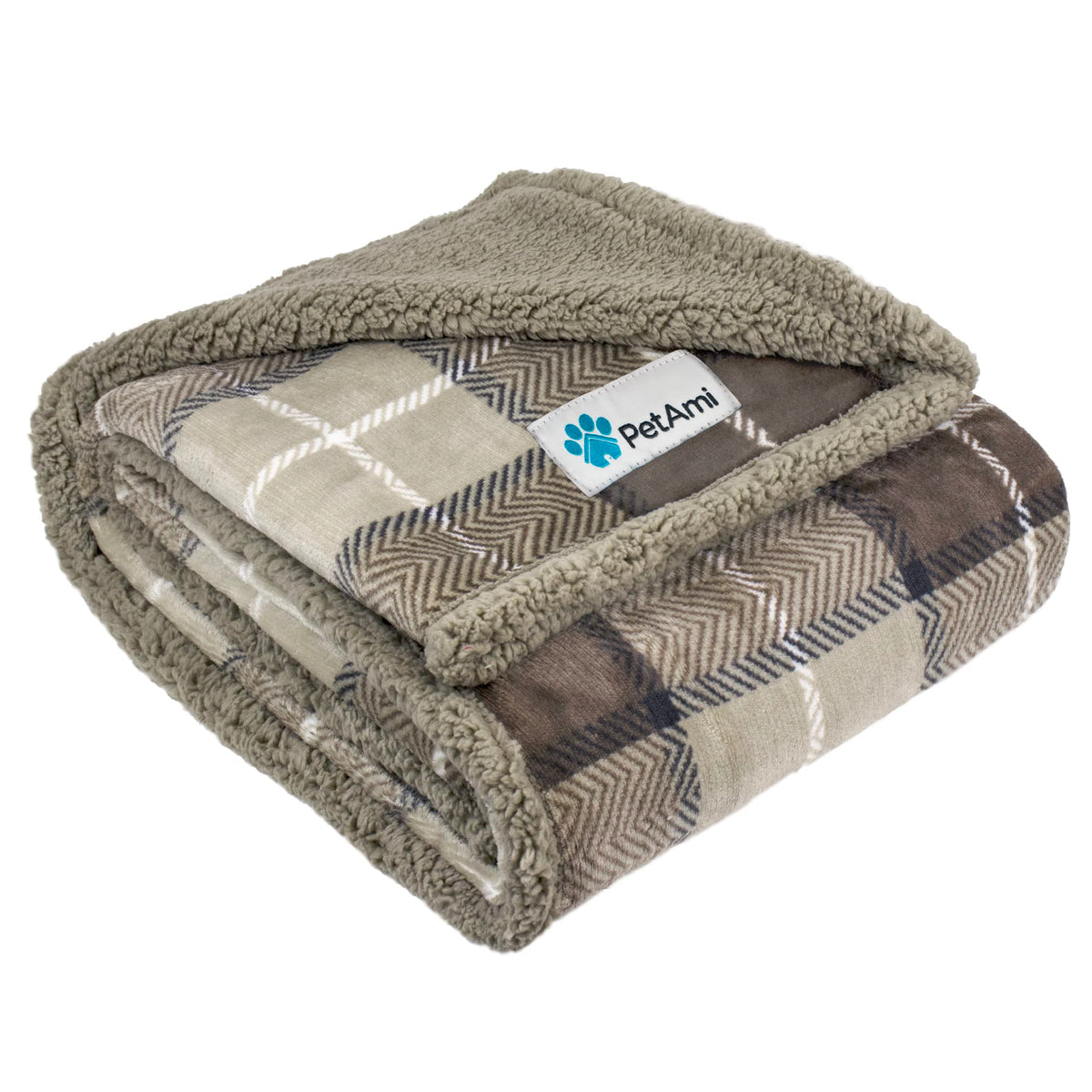 PetAmi Dog Blanket for Medium Small Pet Cat Puppy, 60x40, Plaid Dark Gray