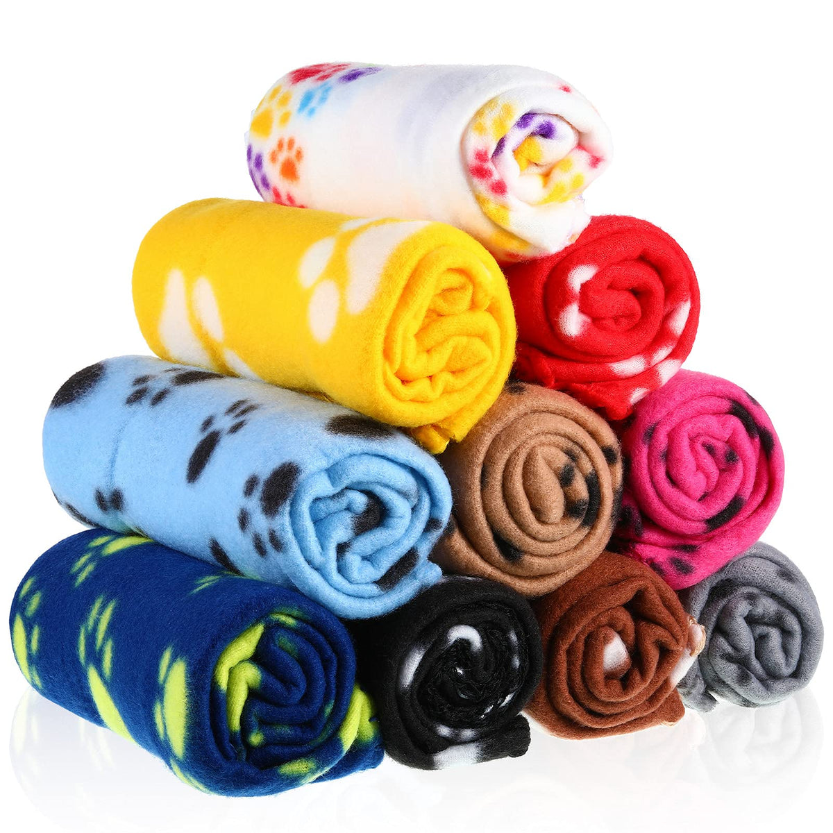 Tatuo 10 Pcs Puppy Blanket for Dog Cat, 24 x 28 Inch, Cool Color