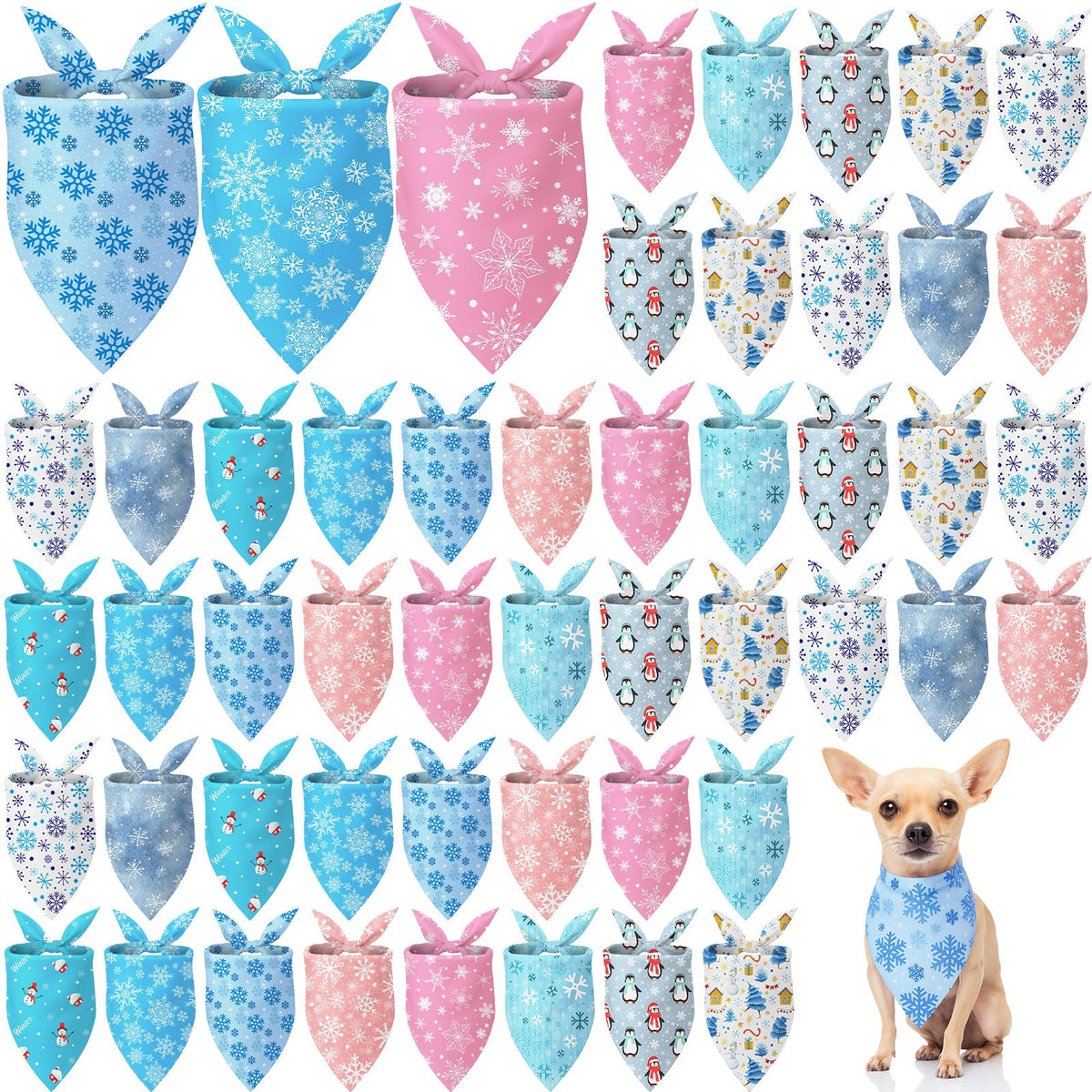 Weewooday 50 Pcs Fall Dog Bandanas Bulk for Autumn Pet Soft Bibs Adjustable Squirrel Fox Hedgehog Kerchief Bandana for Small Medium Large Grooming Accessories (Fall Animals, 25.6 x 17.7 x 17.7 Inch)