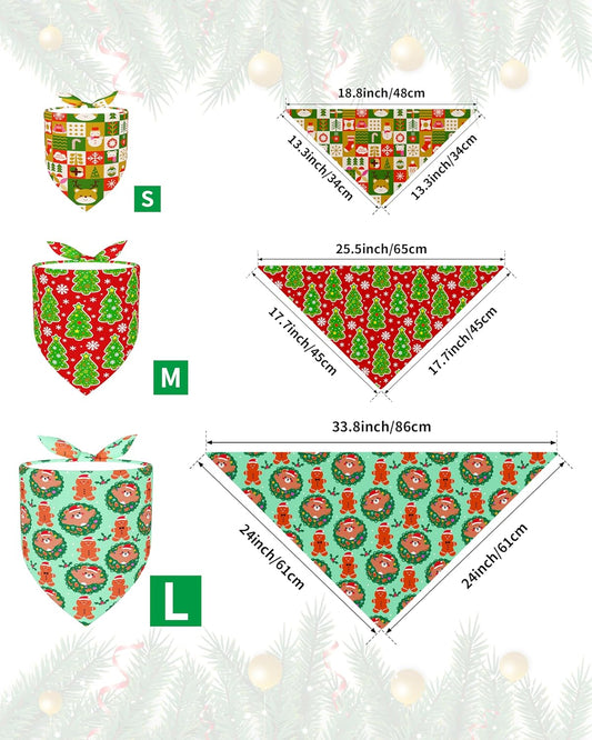 PET SHOW 100 Pack Christmas Dog Bandanas Bulk Seamless for Medium Dogs