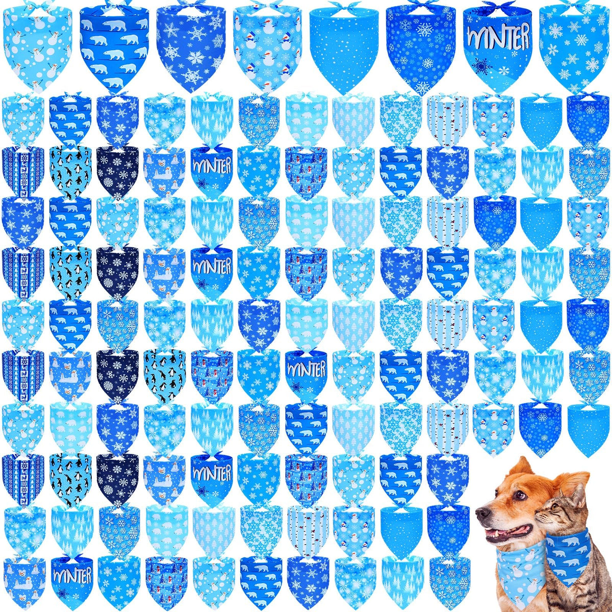 200 Pcs Fall Dog Bandanas Bulk for Small Medium Pet Dog Puppy