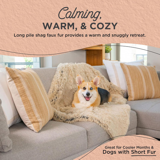 Best Friends by Sheri Dog Blanket, Shag Faux Fur, Taupe, 30" x 40"