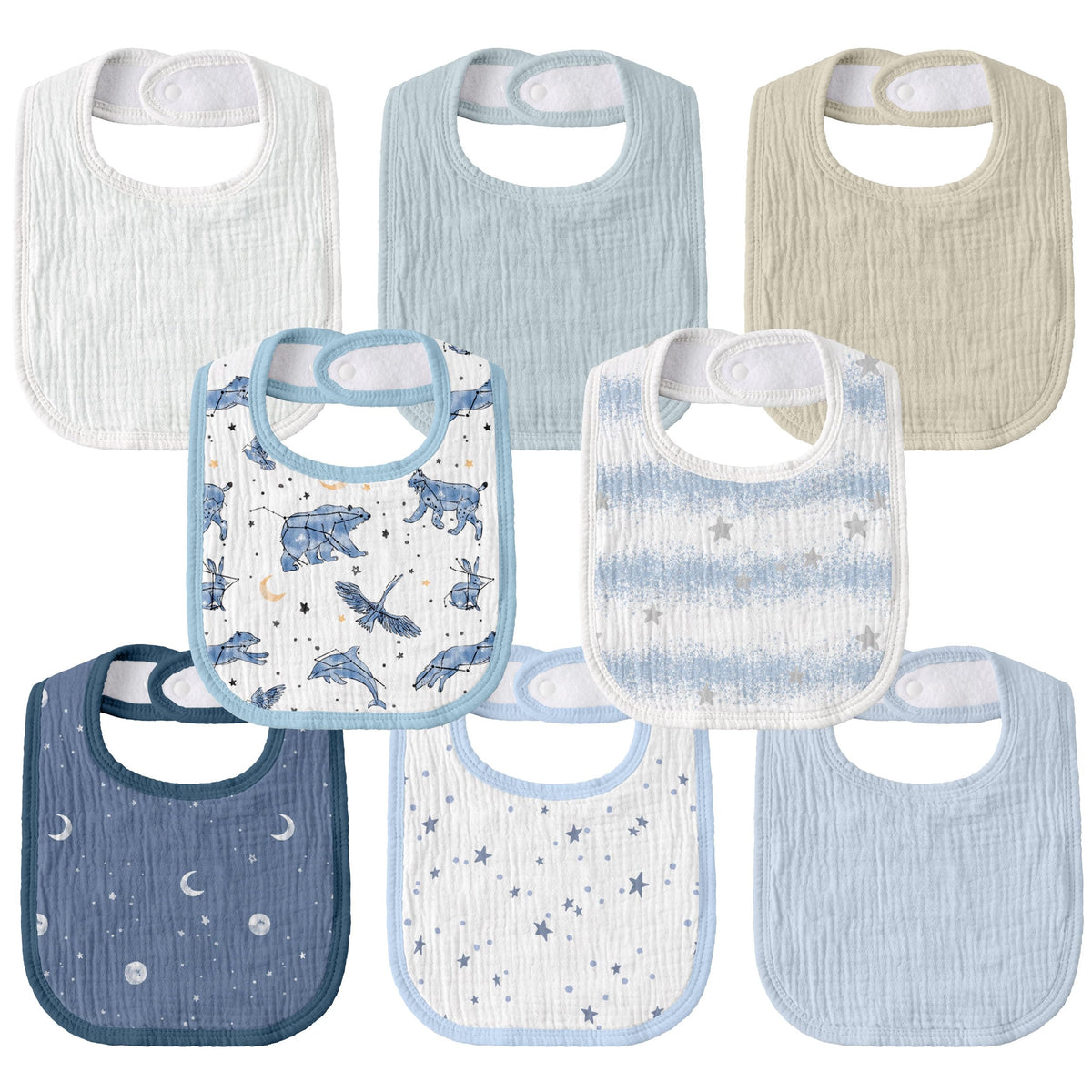 Muslin Bibs for Baby Girl, Adjustable Fit for Drooling and Teething Toddler