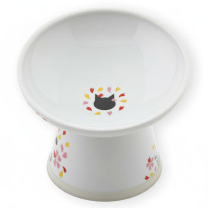 Necoichi Ceramic Elevated Cat Food Bowl, 15° Tilted (Cat, Extra Wide Tilted)