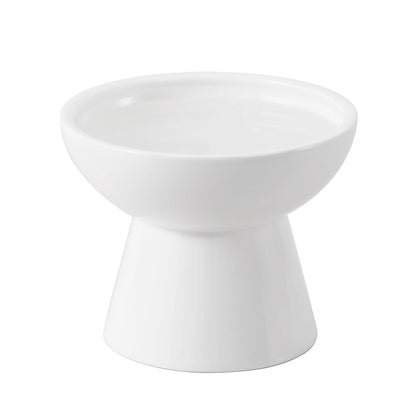CEEFU Extra Wide Elevated Ceramic 6.2" Shallow Cat Food Bowl