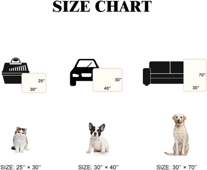 Qeils Dog & Cat Blankets - Waterproof Washable - Sherpa, Plus Plush Reversible, 25"X30", Grey Paw Print