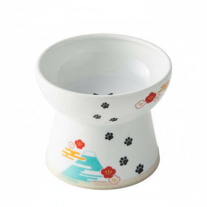 Necoichi Ceramic Elevated Cat Food Bowl, 15° Tilted (Cat, Extra Wide Tilted)
