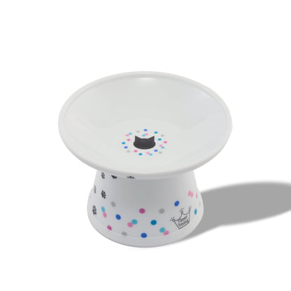 Necoichi Ceramic Elevated Cat Food Bowl, 15° Tilted (Cat, Extra Wide Tilted)
