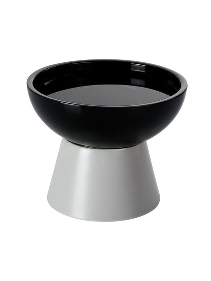 LoeJan Elevated Cat Food and Water Bowls Set, Extra Wide and Raised Ceramic Bowls, Anti-Vomit Whisker-Free Pressure Cat Feeder for Kittens to Adult Cats and Small Dogs (White, Water Bowl)