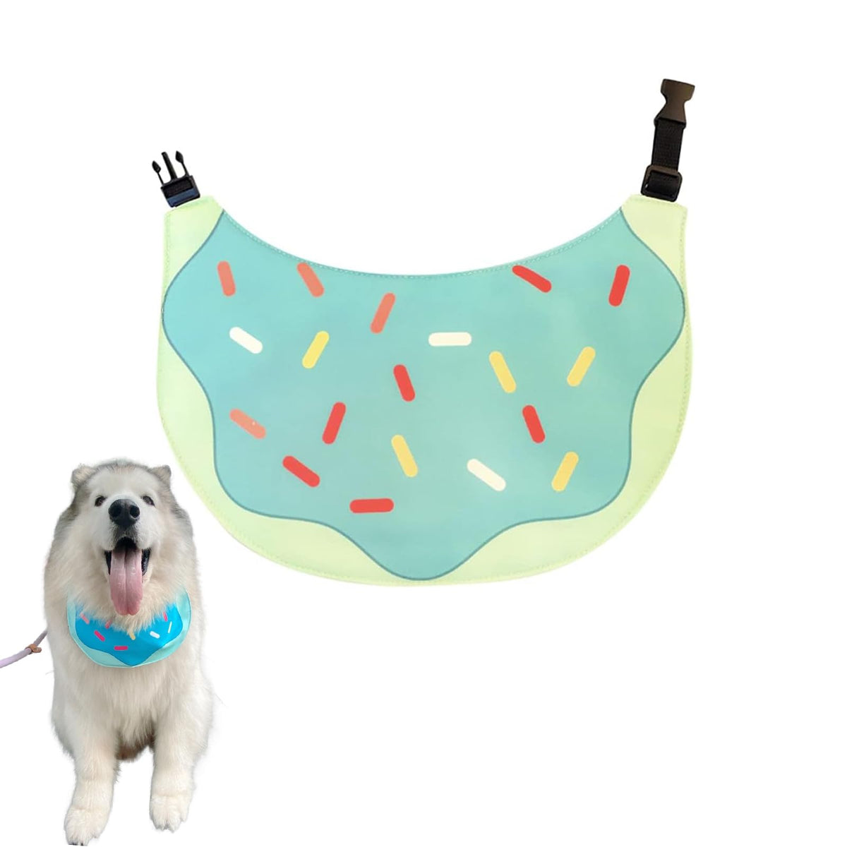 Cute Dog Bandana Cartoon Donuts Pet Dog Bib Neckerchief Cat Bandana Waterproof Pet Bib for Medium to Large Dogs Adjustable Pet Bandana Golden Retriever Alaskan Samoyed