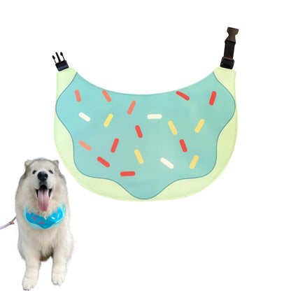 Cute Dog Bandana Cartoon Donuts Pet Dog Bib Neckerchief Cat Bandana Waterproof Pet Bib for Medium to Large Dogs Adjustable Pet Bandana Golden Retriever Alaskan Samoyed