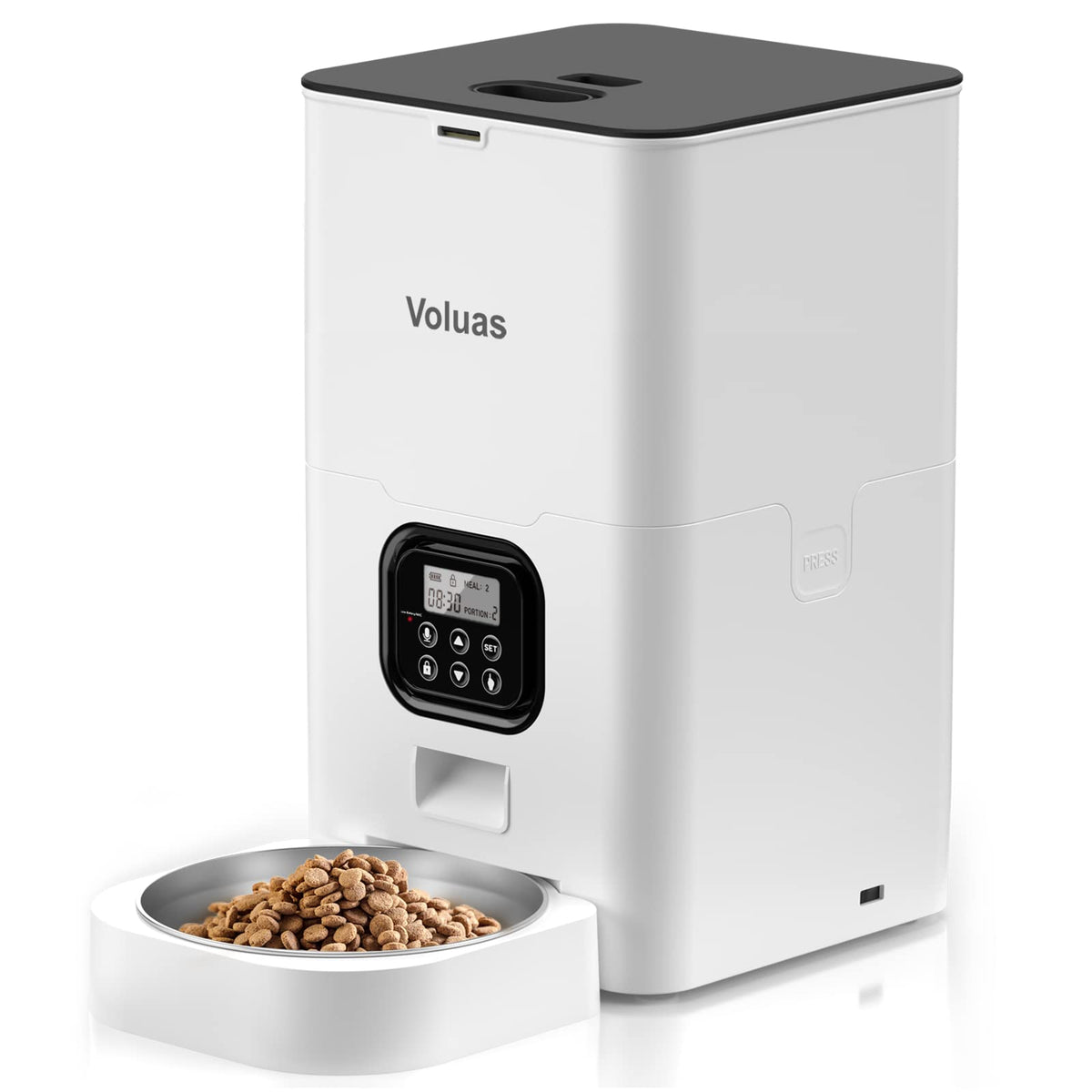 VOLUAS Automatic Cat Feeder, 4L Timed Dry Food Dispenser for Cats & Dogs