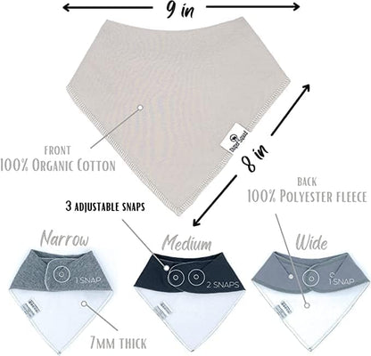 Diaper Squad 10-Pack Organic Cotton Baby Bibs for Baby Boy, Girl