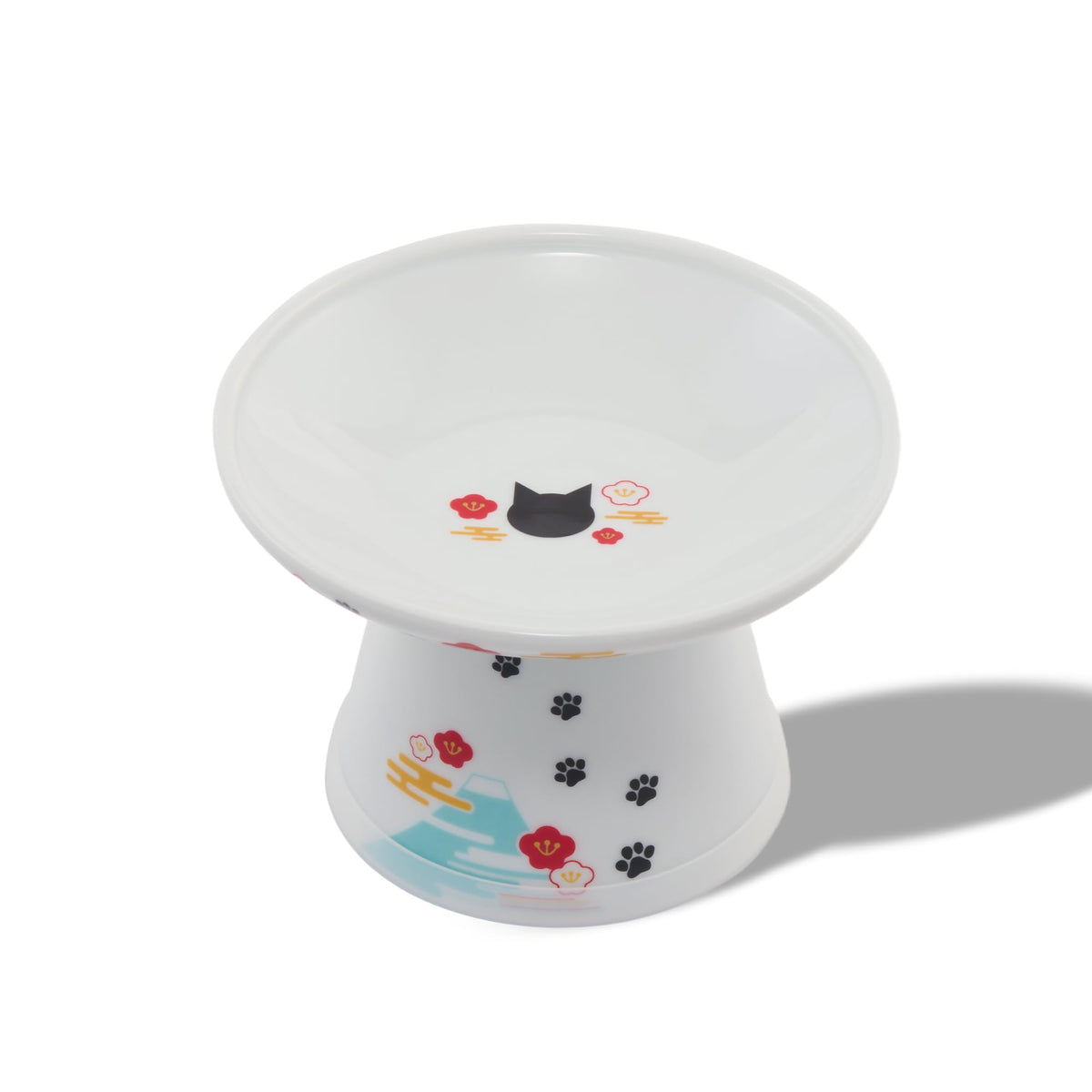 Necoichi Ceramic Elevated Cat Food Bowl, 15° Tilted (Cat, Extra Wide Tilted)
