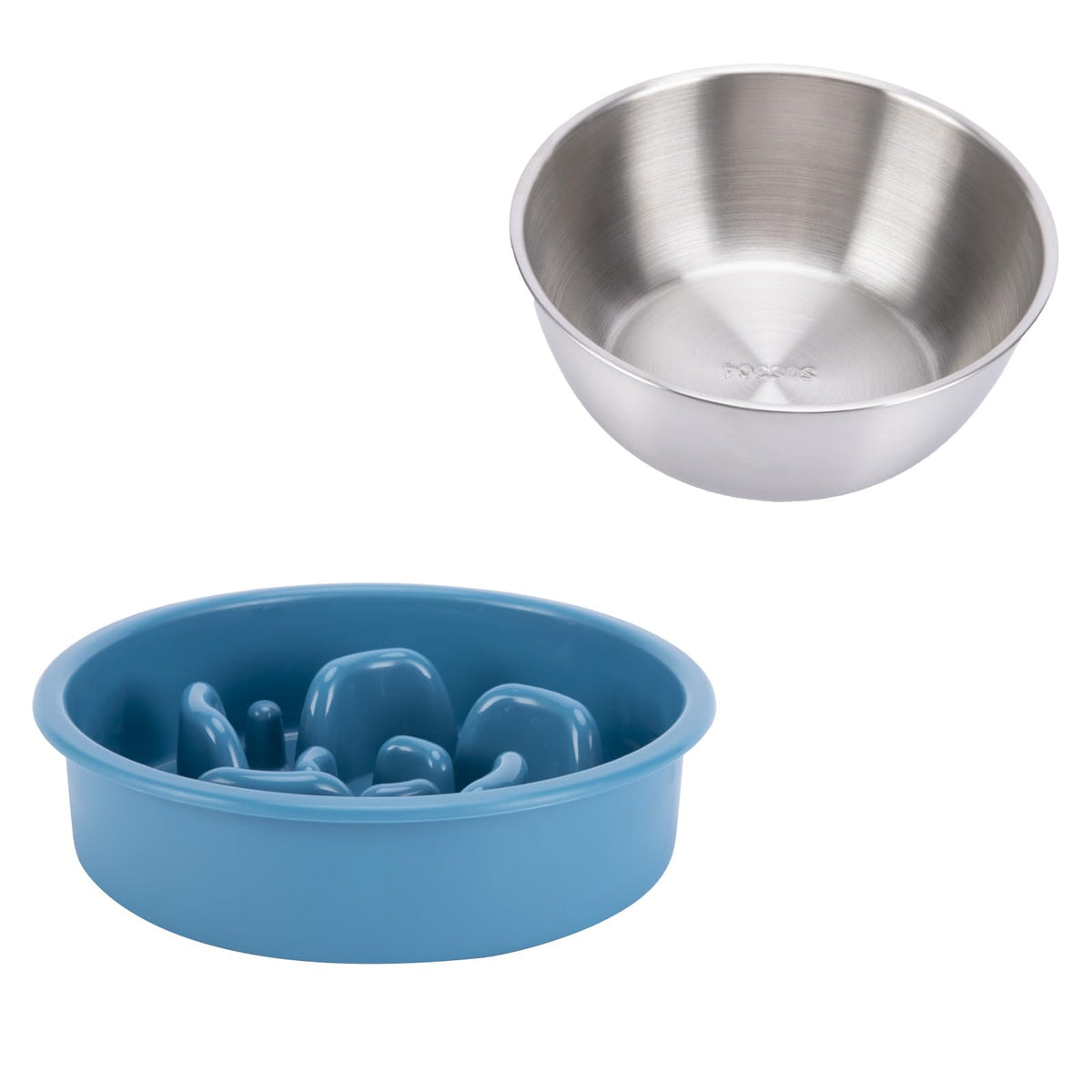 MateeyLife Dog Food and Water Bowl Set 3 in 1, Slow Feeder Dog Bowls & Stainless Steel Water Bowl with Non-Spill Silicone Mat, Cat and Puppy Bowls Pet Dishes for Small Medium Large Breed Anti-Choking