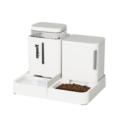 ZOMISIA Automatic Cat Feeder, Gravity Cat Food Dispenser, 0.8Gal x 2, Black
