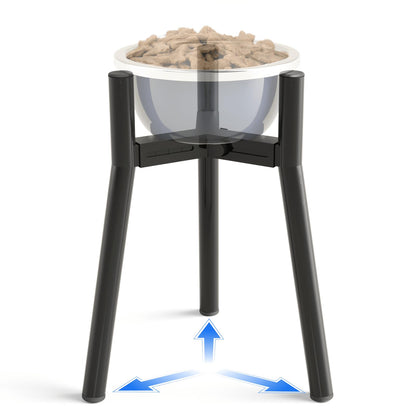 Dog Bowl Stand for Medium Large Dogs, Adjustable Width Elevated Dog Bowls 7-10.6", Raised Dog Food Water Bowls, 11 inch Tall Single Holder, Black,Bowl Not Included