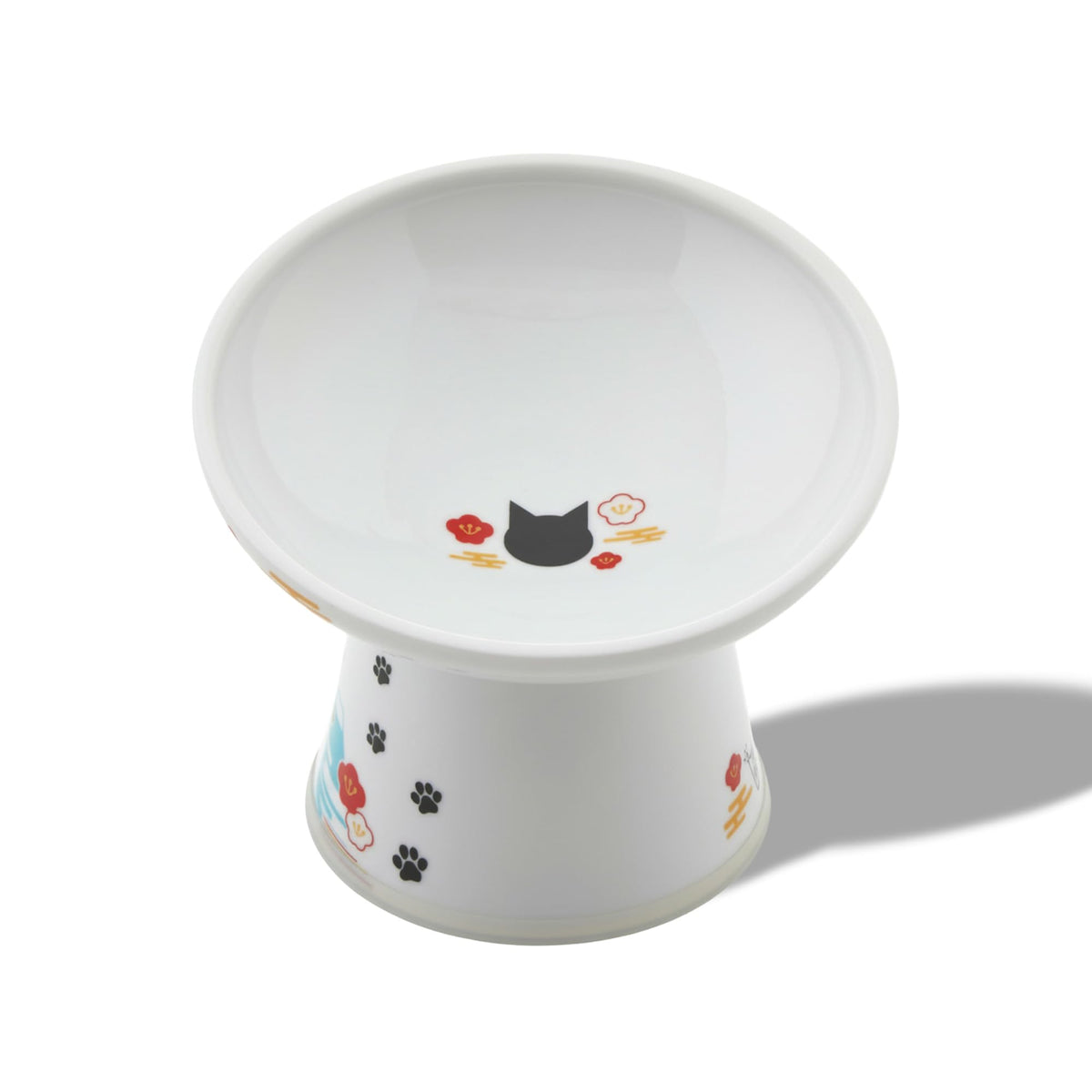 Necoichi Ceramic Elevated Cat Food Bowl, 15° Tilted (Cat, Extra Wide Tilted)