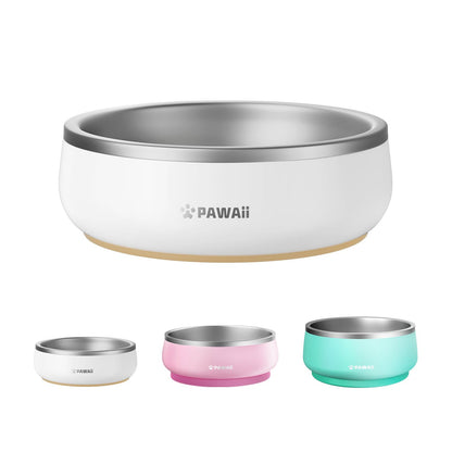 Pawaii Dog Bowl, 34 oz Stainless Steel Food and Water Bowl, ID Tag, 1 Pack