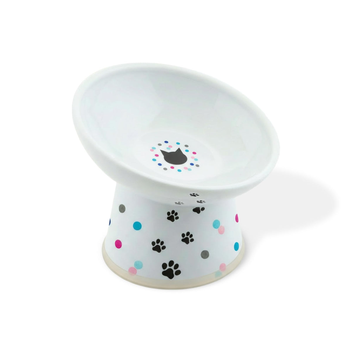 Necoichi Ceramic Elevated Cat Food Bowl, 15° Tilted (Cat, Extra Wide Tilted)