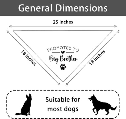 Promoted to Big Brother White Pet Dog Bandanas Triangle Scarf Bandanas Bibs Birthday Party Props Gender Revealing Photo Props Accessories for Pet Dog Lovers Gifts