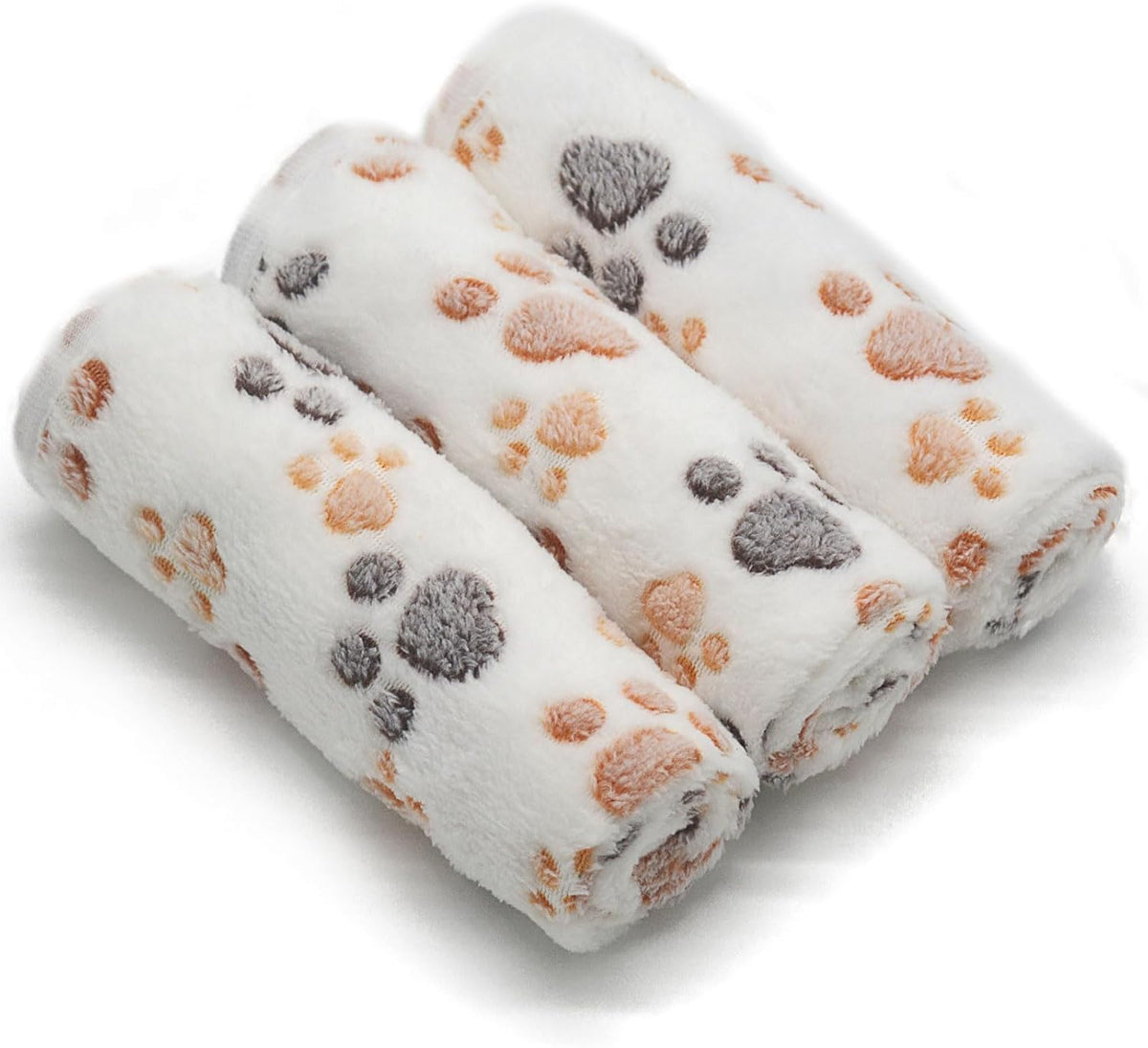 1 Pack 3 Puppy Blankets Super Soft Warm Sleep Mat Grey Cute Print Fluffy Fleece Pet Flannel Throw Dog Blankets for Small Dogs Cats,Star&Bone&Love-Medium(29"x20")