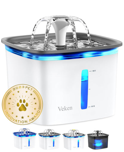Veken Innovation Award Winner 95oz/2.8L Cat Water Fountain, C1 Classic