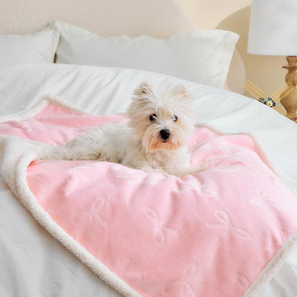 Qeils Dog & Cat Blankets - Waterproof Washable - Sherpa, Plus Plush Reversible, 25"X30", Grey Paw Print