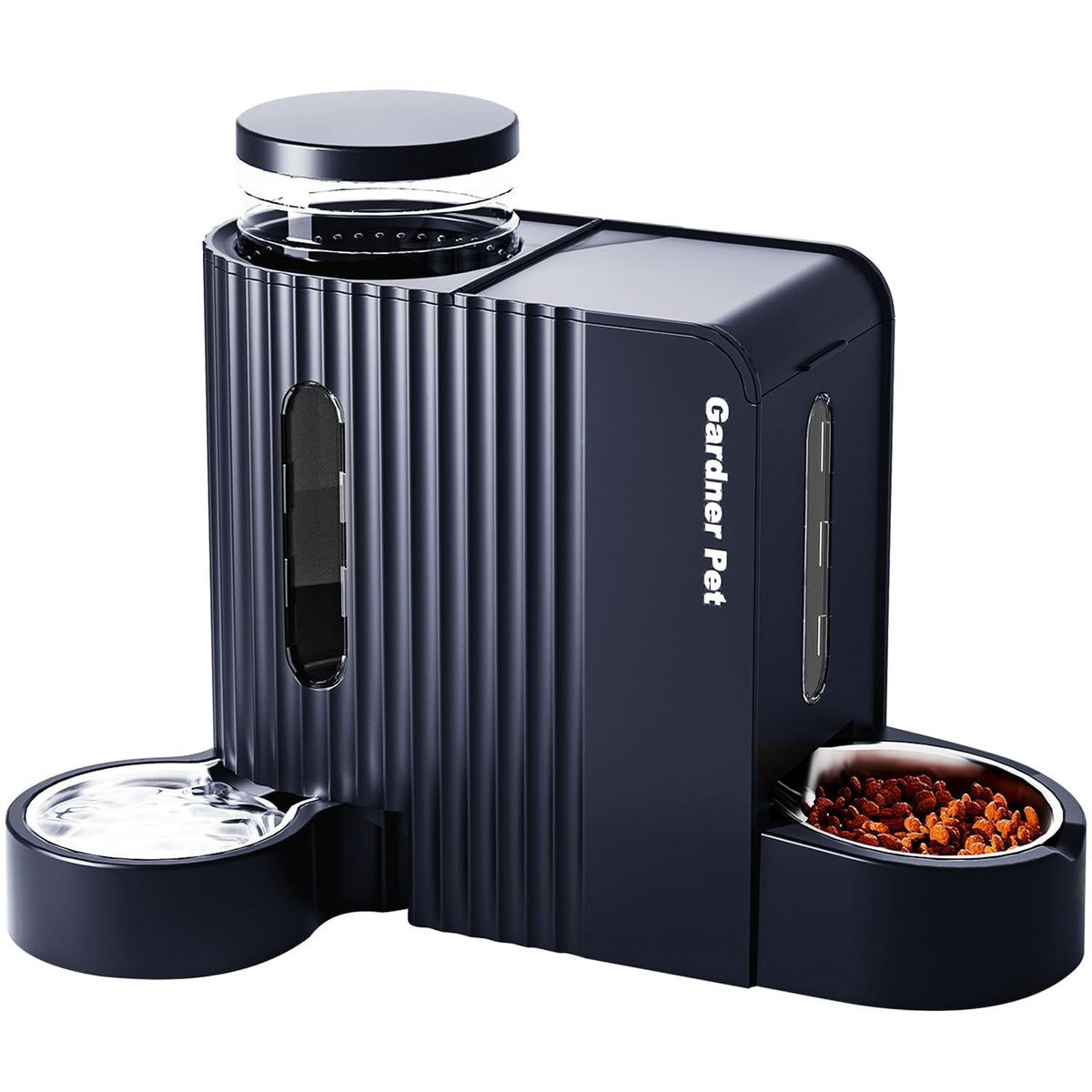 Gravity Automatic Cat Feeder, Water & Food Dispenser Set, Stainless Bowls