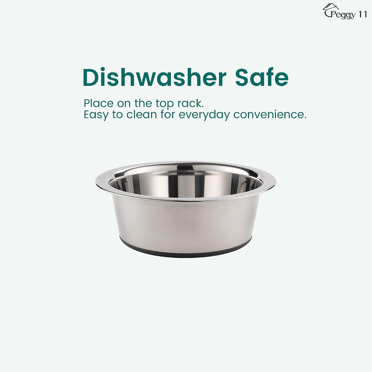 PEGGY11 Deep Stainless Steel Dog Bowls, 3 US Cup Each, 2-Pack