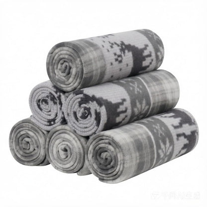 CAI TENG Fleece Throw Blankets Lightweight Warm for Soft Cozy Pet-Friendly Bulk Fleece Blanket Solid for Home, Bed, Sofa, Dorm, Office, Gifts, Outdoor (Black, Pack of 6-50 x 60 inch)