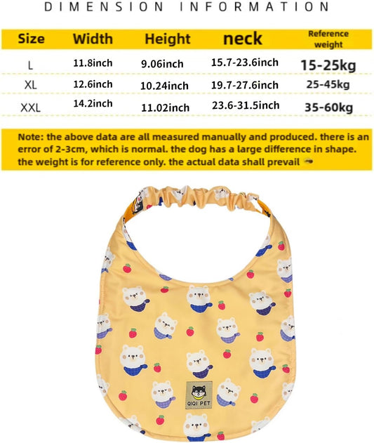 PetPhindU Cute Dog Bandana Cartoon Donuts Pet Dog Bib Neckerchief Cat Bandana Waterproof Pet Bib Dogs Adjustable Pet Bandana Golden Retriever Alaskan Samoyed