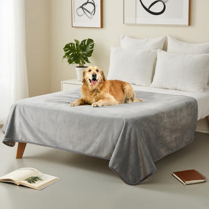 Waterproof Dog Blankets for Large Dogs 50"x60" Dark Grey