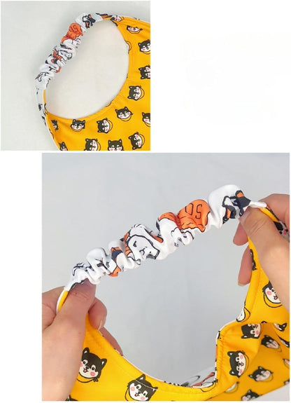 PetPhindU Cute Dog Bandana Cartoon Donuts Pet Dog Bib Neckerchief Cat Bandana Waterproof Pet Bib Dogs Adjustable Pet Bandana Golden Retriever Alaskan Samoyed