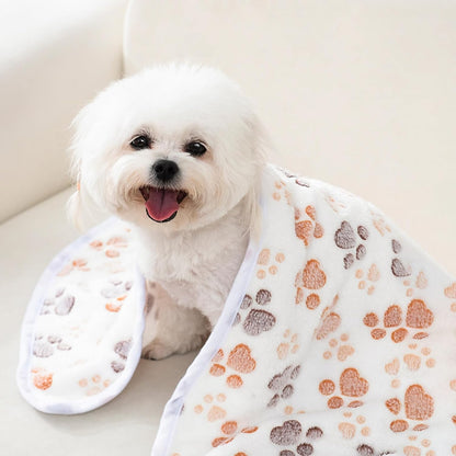 12 Pcs Small Dog Blanket Fleece Puppy Blankets Washable Pet Blankets for Cats Soft Flannel Paw Printed Throw for Guinea Pig Indoor Kittens Doggie (23 X 16 Inch, White, Dark Gray, Pink, Camel)