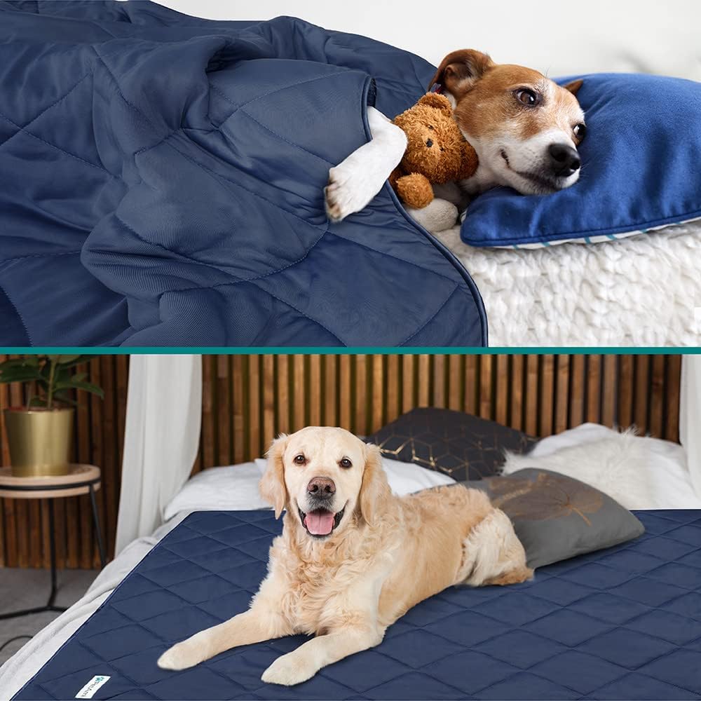 PetAmi Cooling Dog Blanket Lightweight Soft for Large Pet Cat, 40x60 Navy