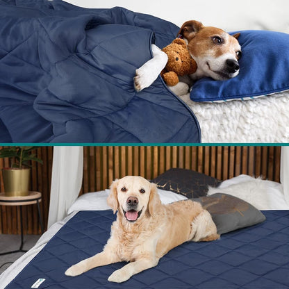 PetAmi Cooling Dog Blanket Lightweight Soft for Large Pet Cat, 40x60 Navy
